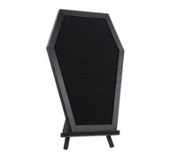 PLAFOPE Coffin Shaped Felt Letter Board with Wood Frame, Black Compact Design Holds Letters Securely, Gothic Style Message Sign for Home Or Party Decorations