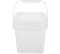 PLAFOPE Container With Lid 2L White PP Paint Bucket, Portable Handle Design for Paint Storage and Chemical Use