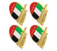 PLAFOPE Creative 4pcs Women Brooch Pins Set Enamel Heart, Statue of Liberty, Iron Tower and Flag Design, Small Costume Props Decoration for Jackets and Bags