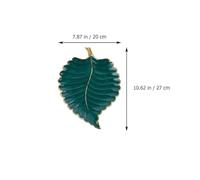 PLAFOPE Creative Green Leaf-Shaped Jewelry Tray Gold Edge, Small Ceramic Dessert Plate for Cake, Fruit, and Party Food Display, Multifunctional Storage Organizer for Home Use