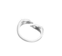 PLAFOPE Creative Silver Finger Ring Featuring Double Dolphin Design Crafted from Copper, Stylish Open Adjustable Ring to Differentiate in The Crowd and Add A Fun Feeling for Festive Or