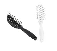PLAFOPE Curved Massage Hair Comb for Women Lightweight Plastic Styling Tool for Curly Hair Gentle Scalp Massage Portable White