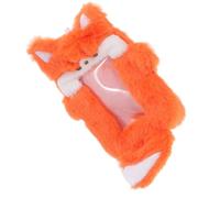 PLAFOPE Cute Plush Kpop Photocard Holder Keychain in Orange Animal Shape Cotton Material Comfortable Feel Well-protected Mini Wallet for Daily Use by Students