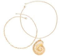 PLAFOPE Decorative Conch Pendant Necklace with Metal Sea Shell Symbol, Perfect for Beach Vacations and Summer Seaside Parties, Elegant Style