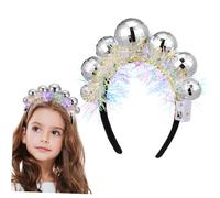 PLAFOPE Disco Ball Headband Elastic Adjustable Party Headwear for Christmas Birthday Masquerade Adults and Boys and Girls