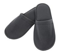 PLAFOPE Disposable Guest Slippers 6 Pairs Dark Grey Space-Saving Foldable Closed Toe Shoes for Travel Hotel and Home