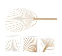 PLAFOPE DIY Hand Fan Frame Sturdy Round Wooden Fan Skeleton for Chinese Ancient Making Material for Bride Craft and Handmade Gifts