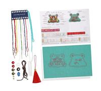 PLAFOPE DIY Zodiac Tiger Embroidery Sachet Pendant Kit Blessing Tassel Compact Car Hanging Decoration Cotton Linen Green