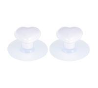 PLAFOPE Drawer Handles with Solid Base and Sturdy Design Ceramic Heart Shaped 1 Pair White with Easy to Install Easy to Install for Home and Dorm Kitchen or Shoe Cabinets