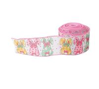 PLAFOPE Easter Bunny Ribbon 6.3Cm Wide 10 Yards Spring Bow Making Ribbon with Rabbit Pattern for Wreaths Balloon Bouquets Easter Basket and Holiday Party Decoration Supplies