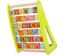 PLAFOPE Educational Alphabet Learning Wood Letter Blocks Rack Early Education Cognition Board Montessori Alphabet Plaything for Boys and
