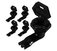 PLAFOPE Electronic Cabinet Lock, Distribution, Black Door Lock, 5 Sets Plastic Cabinet Latch, Versatile Application for Electrical Switch Cabinets, Commercial Use