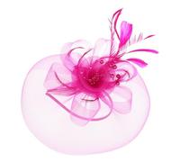 PLAFOPE Elegant Fascinator Headband Net Veil and Flower Accents Vintage Wedding Headpiece for Bridal and Tea Party Events Plume Design for Romantic Occasions