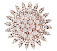PLAFOPE Elegant Women Pearl Brooch Pin with Golden Zinc Alloy and Plastic Material, Multi-functional Scarf Buckle Clip for Secure Scarves and Shawls, for Formal Occasions and Autumn Wear
