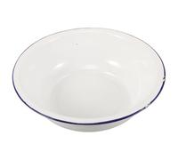 PLAFOPE Enamel Foot Bath Tub Portable White Foot Basin Blue Rim 28cm for Home and Pedicure Massage Spa Relaxation