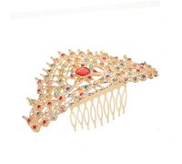 PLAFOPE Ethnic Crown Hair Comb Golden Thai Style Princess Tiara for Women Ancient Chinese Costume Hairpin Wedding Hair Accessories for Bride Bridesmaid