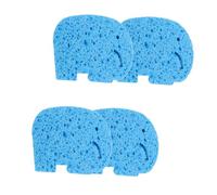 PLAFOPE Exfoliating Bath Sponge Shower Sponge 4Pcs for Boys Cartoon Elephant Design Soft Absorbent