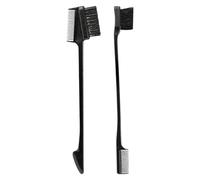 PLAFOPE Eyebrow and Eyelash Brush Set Double-ended 2pcs Multifunctional Smooth Abs Handle, Portable Brow Brush for Makeup, Suitable for Home and Salon Use for Home and Salon Use Use