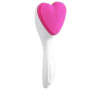 PLAFOPE Face Washing Brush Manual Silicone Heart Shaped for Women Comfortable Grip Facial Deep Cleaning Tool