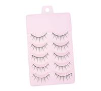 PLAFOPE Fake Eyelash Natural Look 5 Pairs Acrylic Fiber Lightweight Soft False Lashes for Daily Makeup Beauty Accessory