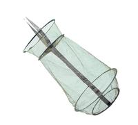 PLAFOPE Foldable Fishing Landing Net with Lock, No Hurt to Fish, Quick-drying Material, 3-layer Mesh Trap Cage with 4 Strong Spring Wire Frames for Catching Crab and Shrimp