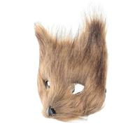 PLAFOPE Fox Half Mask for Halloween Party Soft Comfortable Animal Cosplay Costume Foxy Mask Distinctive Half-face Design Masquerade Ball Accessory