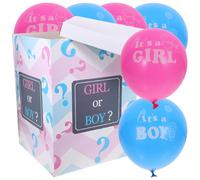 PLAFOPE Gender Reveal Box with Blue and Pink Balloons Shower Party Decoration Stable Material Balloon Box for Boy Girl Gender Reveal DIY Shower Photo Prop Kit