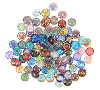 PLAFOPE Glass Mosaic Pieces Round Glass Tiles 100pcs Waterproof and Practical Flat Back Random Color for Crafts and Jewelry Making Supplies for Decorations, Clocks, and Unique Handmade