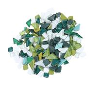 PLAFOPE Glitter Crystal Irregular Smooth Stones DIY Craft Materials Green White Heat Resistant Decorative Mosaic Gems for Handmade Jewelry and Home Decor