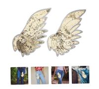 PLAFOPE Gold Sequin Angel Wing Applique Embroidered Glitter Clothes Patch for DIY Costume Decoration Washable and Embroidery Patch for Clothing and Crafts
