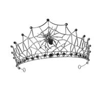 PLAFOPE Gothic Spider Web Crown Hairband for Women Lightweight Alloy Bridal Headpiece Elegant Halloween Party Wedding Accessory with Baroque