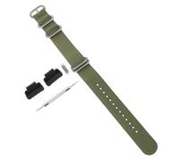 PLAFOPE Green Nylon Watch Band Replacement Strap with Stainless Steel Buckle, Strong Practicability and Skin-friendly Material, Suitable for Business Wearing and Daily Use