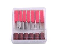 PLAFOPE Grit Nail Nail Set 206pcs Manicure Tool Kit with 100pcs 120# Frosted Rings 100pcs Brown 80# Frosted Rings & 6pcs Nail Grind Heads for Home Use Nail Polishing and Art Supplies