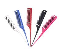 PLAFOPE Hair Styling Comb Set for Improved Hair Quality and Blood Circulation Multifunctional 5pcs with Dense and Wide Teeth Plastic Material Random Color for Families and Professional