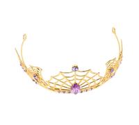 PLAFOPE Halloween Crown Tiara Spider Crown Princess Tiara Spider Web Headpiece Halloween Headpiece Wedding Headband Metallic Rhinestones Golden
