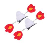 PLAFOPE Halloween Mini Knitted Flame Devil Hat Hair Clips for Women Lightweight Snap Hairpins Party Accessories Cosplay Side Barrettes with Spooky Design