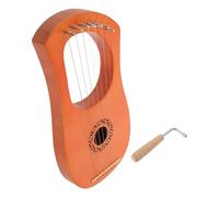 PLAFOPE Hand Harp 7-string Lyre Harp Wooden Metal Khaki Portable Classical Style for Beginners, Music Learning and Teaching