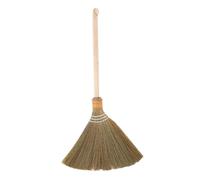 PLAFOPE Handcrafted Vietnamese Corn Whisk Broom Soft Sweeping Brush Wooden Handle Multi-Purpose Cleaning Tool