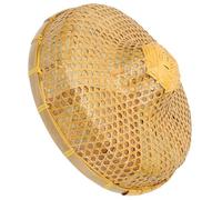 PLAFOPE Handwoven Bamboo Farmer Laboring Hat Unisex Oriental Style Rainproof Sunhat for Dance Stage Performance and Party Decor Natural Lightweight Asian Weaving Cap