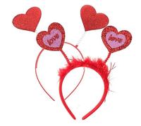 PLAFOPE Head Band 2pcs Love Heart Headband for Valentine' Day Cute Holiday Hair Accessories for Birthday Parties and Weddings Festive Headwear for Women and Valentines Hair Accessories