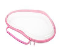 PLAFOPE Heart Design Hard Case Makeup Organizer Travel Toiletry Bag with Protective Shell Medium Pink Zipper Closure for Cosmetics and Small Items Versatile Storage for Home and Travel