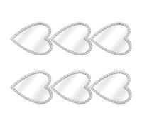 PLAFOPE Heart Shaped Mirror Stickers for Phone Case 6 Pack - Rhinestone Embellished Portable Pocket Makeup Mirror for Cellphone DIY and Travel Use