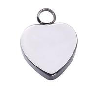 PLAFOPE Heart Shaped Pendant Necklace Stainless Steel Cinerary Casket Silver Jewelry for Women