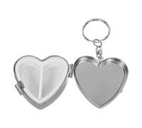 PLAFOPE Heart-Shaped Stainless Steel Travel Pill Organizer Box with Multi-Compartment Storage and Moisture Protection, Stylish Silver Medicine Holder for Sports and Trips