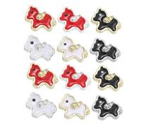 PLAFOPE Horse Nail Charms Adorable Cartoon Horse Patterns Easy Application Metal Material 60pcs with Cute 3d Animal Designs for Nail Art for DIY Manicure and Daily Wear for Women