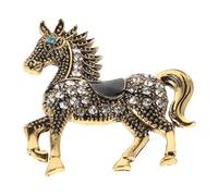 PLAFOPE Horse with Women Vintage for Pin and Men Rhinestone, Brooch Sturdy Alloy Material Shining Design, Accessory for 2026 Chinese New Year Antique Retro Style Animal Casual Events