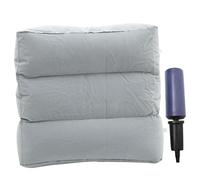 PLAFOPE Inflatable Footrest Cushion Adjustable Height Travel Leg Rest Pillow for Plane Train Car with Skin-Friendly PVC Flocking Fabric Portable Inflator Included Relieves Leg Random Color