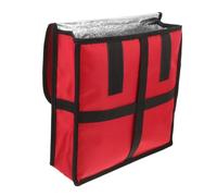 PLAFOPE Insulated Large Pizza Bag Red Moisture Food Bag Commercial Grade with Hook and Loop Closures for Takeaway and Hot Food Transport