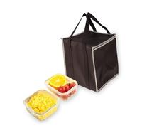 PLAFOPE Insulated Nonwovens Tote Bag Cooler Food Grocery Lunch Bag with Zipper Portable Lightweight for Fresh Produce Meat Drinks