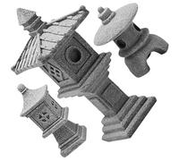 PLAFOPE Japanese Stone Lantern Miniature Statue in Pagoda Shape, Stone Material with Fine Craftsmanship, for Bonsai and House Landscaping Decoration as Elegant Zen Garden Ornaments Indoor